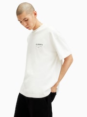 AllSaints White 100% Organic Cotton Underground Crew Neck T-Shirt - Image 4 of 8