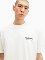 AllSaints White 100% Organic Cotton Underground Crew Neck T-Shirt - Image 6 of 8