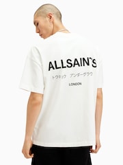 AllSaints White 100% Organic Cotton Underground Crew Neck T-Shirt - Image 7 of 8