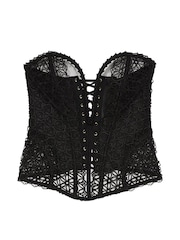 Victoria's Secret Black Geo Daisy Lace Corset Top - Image 3 of 3