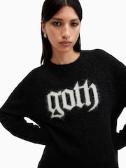 AllSaints Black Goth Jumper - Image 2 of 6