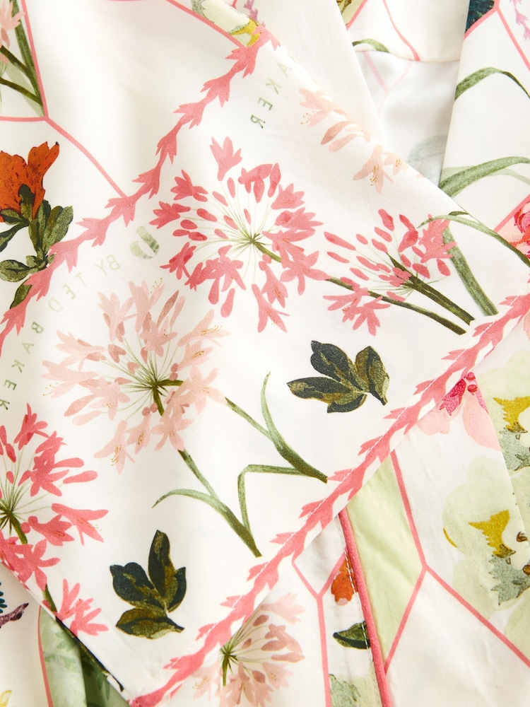 B by Ted Baker Ecru Floral Print Woven Robe - Image 5 of 5