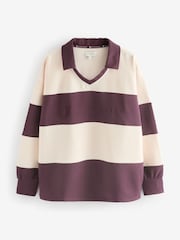 B by Ted Baker Burgundy Red Stripe Rugby Top - Image 1 of 5