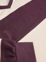 B by Ted Baker Burgundy Red Stripe Rugby Top - Image 3 of 5