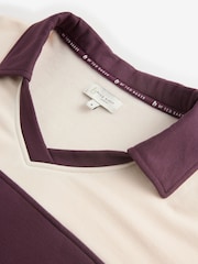 B by Ted Baker Burgundy Red Stripe Rugby Top - Image 4 of 5