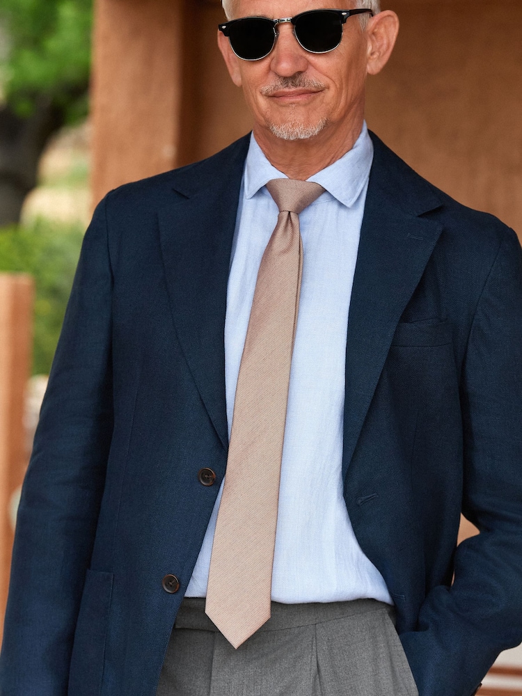 Neutral Tie and Pocket Square Set - Image 2 of 5 Neutral Tie and Pocket Square Set - Image 2 of 5