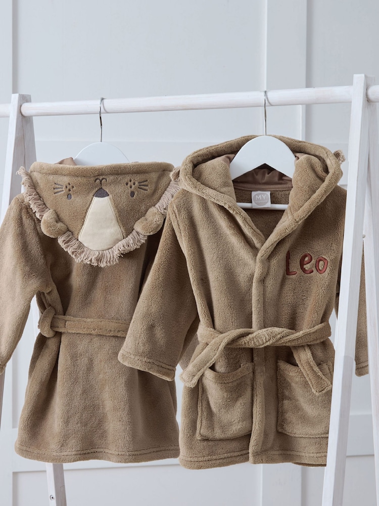 Personalised Lion Fleece Robe by My 1st Years - Image 1 of 4