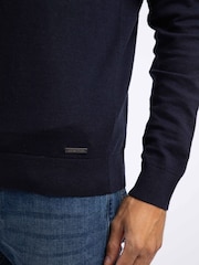 Weird Fish Blue Erick 1/4 Zip Fine Knit Jumper - Image 5 of 7