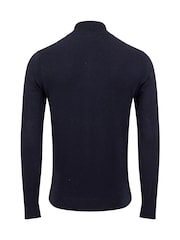Weird Fish Blue Erick 1/4 Zip Fine Knit Jumper - Image 7 of 7
