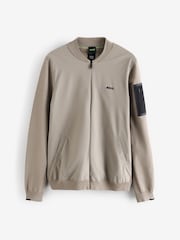 BOSS Beige Ever X Zip Up Knitted Jumper - Image 5 of 5