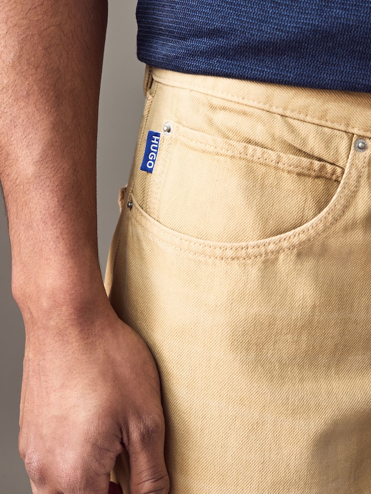 HUGO Beige Jonah Straight Fit Jeans - Image 3 of 7