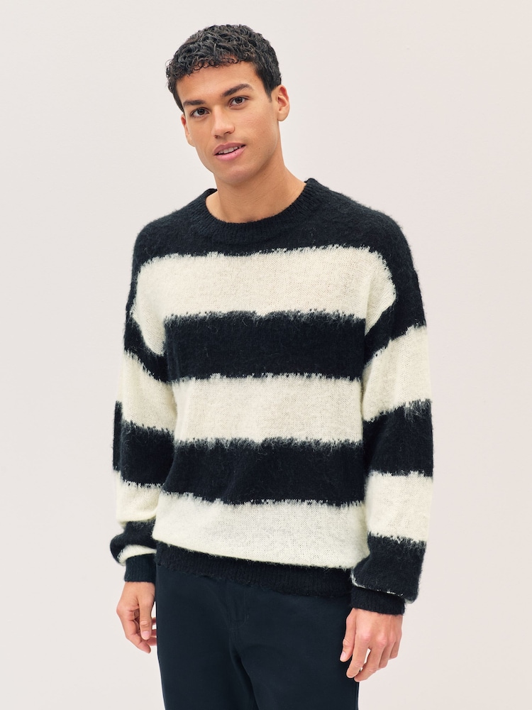 HUGO Black Somi Stripe Jumper - Image 1 of 5 HUGO Black Somi Stripe Jumper - Image 1 of 5