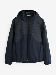 BOSS Dark Blue Wilder Hooded Hybrid Padded Jacket - Image 4 of 4