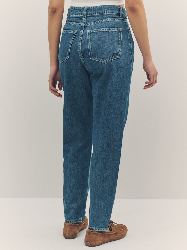 BOSS Blue Classic Mom Fit Denim 100% Cotton Jeans - Image 2 of 8