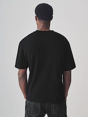HUGO Black Hugo Relaxed Fit Cotton Droad T-Shirt - Image 2 of 4