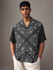 HUGO Black Oversized Fit Espino Short Sleeve Shirt - Image 1 of 4
