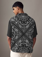 HUGO Black Oversized Fit Espino Short Sleeve Shirt - Image 2 of 4