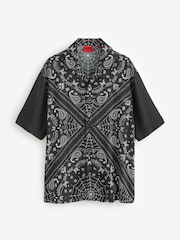 HUGO Black Oversized Fit Espino Short Sleeve Shirt - Image 4 of 4