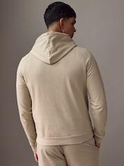 BOSS Beige Logo 100% Cotton Terry Hoodie - Image 2 of 4