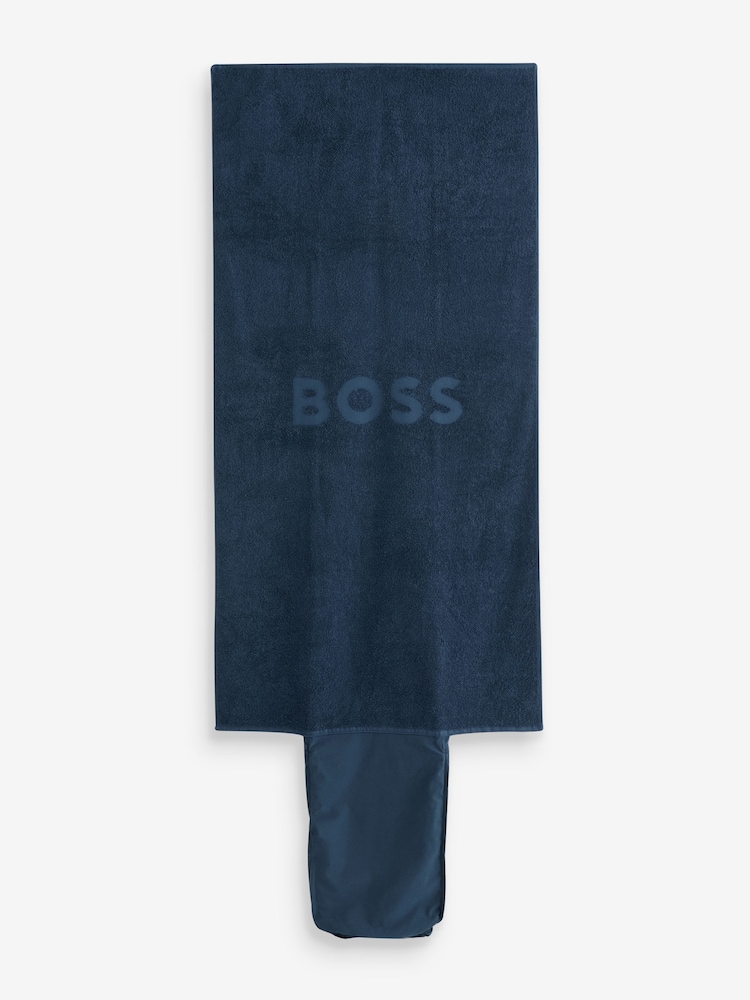 BOSS Navy Swim Shorts, Bag, Towel Beach Gift Set - Image 3 of 3
