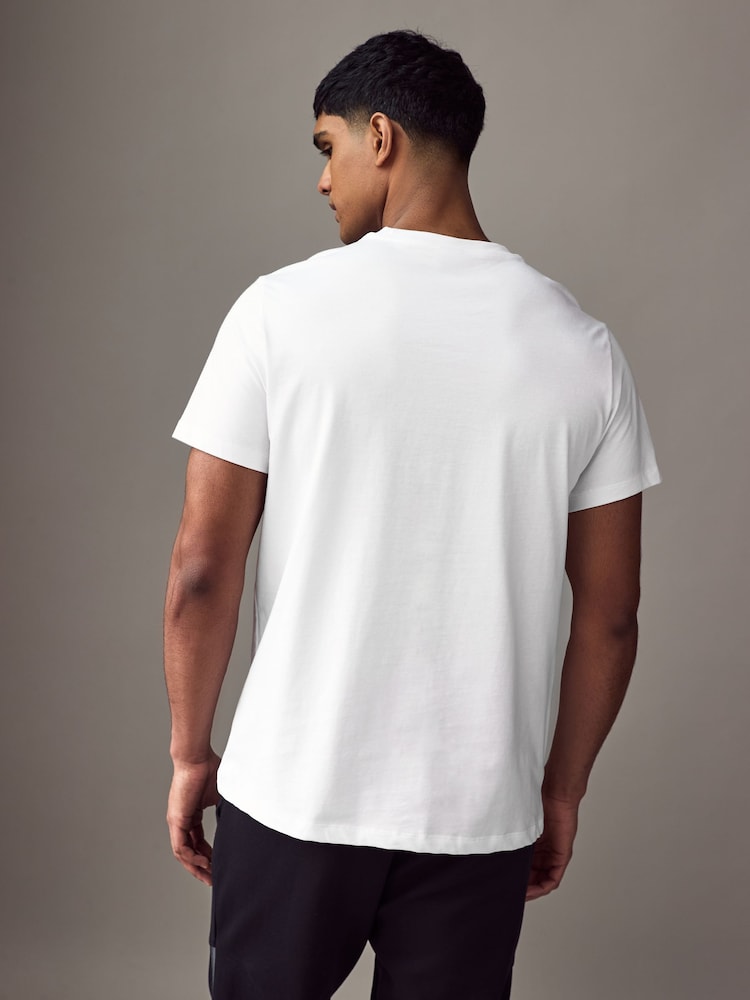 BOSS White Chest Logo 100% Cotton T-Shirt - Image 2 of 5