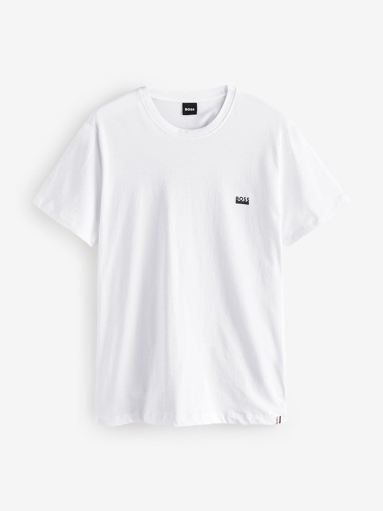 BOSS White Chest Logo 100% Cotton T-Shirt - Image 5 of 5