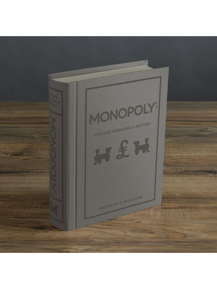 WS Games Grey Monopoly Vintage Bookshelf Board Game - Image 2 of 6
