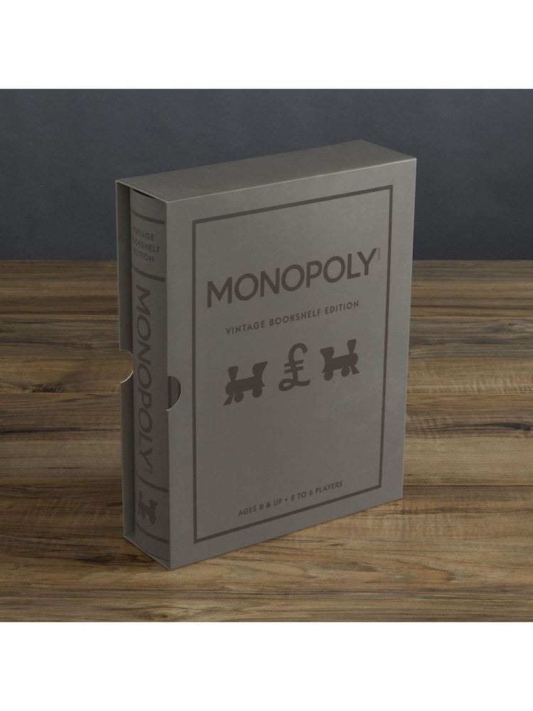 Buy WS Games Grey Monopoly Vintage Bookshelf Board Game from the