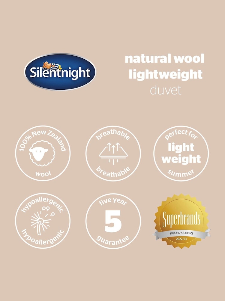 Silentnight Luxury Natural Lightweight Wool White Duvet - Image 9 of 9