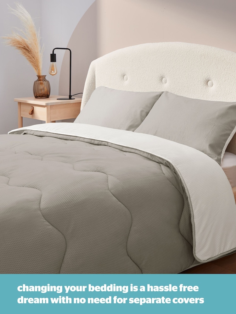 Silentnight Summer Breeze Seersucker Coverless  White Cream Duvet And Tog - Image 2 of 9
