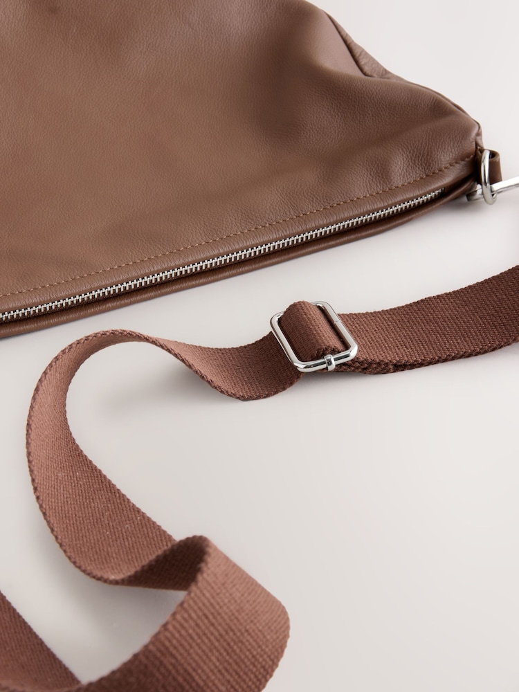 Marrón tostado - Bolso bandolera de piel - Imagen 9 de 9