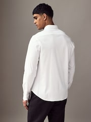 BOSS White Ground Motion Jersey Stretch Oxford 100% Cotton Shirt - Image 2 of 4
