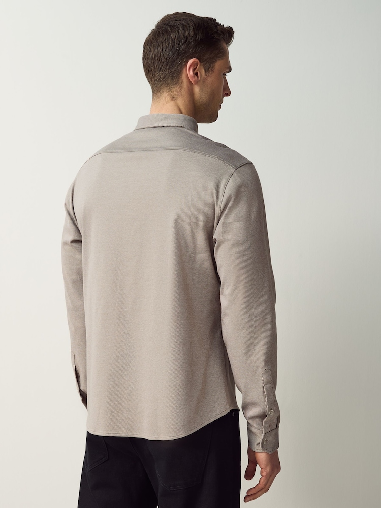 BOSS Natural Motion Jersey Stretch Oxford 100% Cotton Shirt - Image 2 of 5