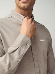 BOSS Natural Motion Jersey Stretch Oxford 100% Cotton Shirt - Image 4 of 5