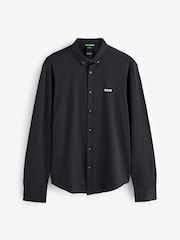 BOSS Dark Grey Motion Jersey Stretch Oxford 100% Cotton Shirt - Image 4 of 4