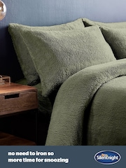 Silentnight Sage Teddy Fleece Duvet Set - Image 4 of 7