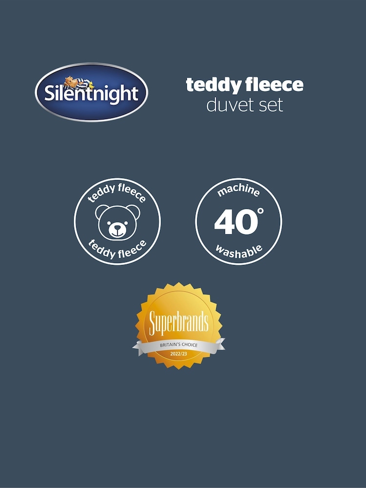 Silentnight Sage Teddy Fleece Duvet Set - Image 7 of 7