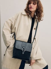 Black Leather Messenger Bag - Image 1 of 11