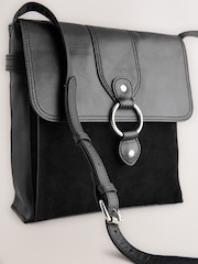 Black Leather Messenger Bag - Image 10 of 11