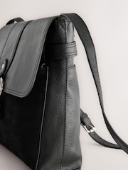 Black Leather Messenger Bag - Image 11 of 11