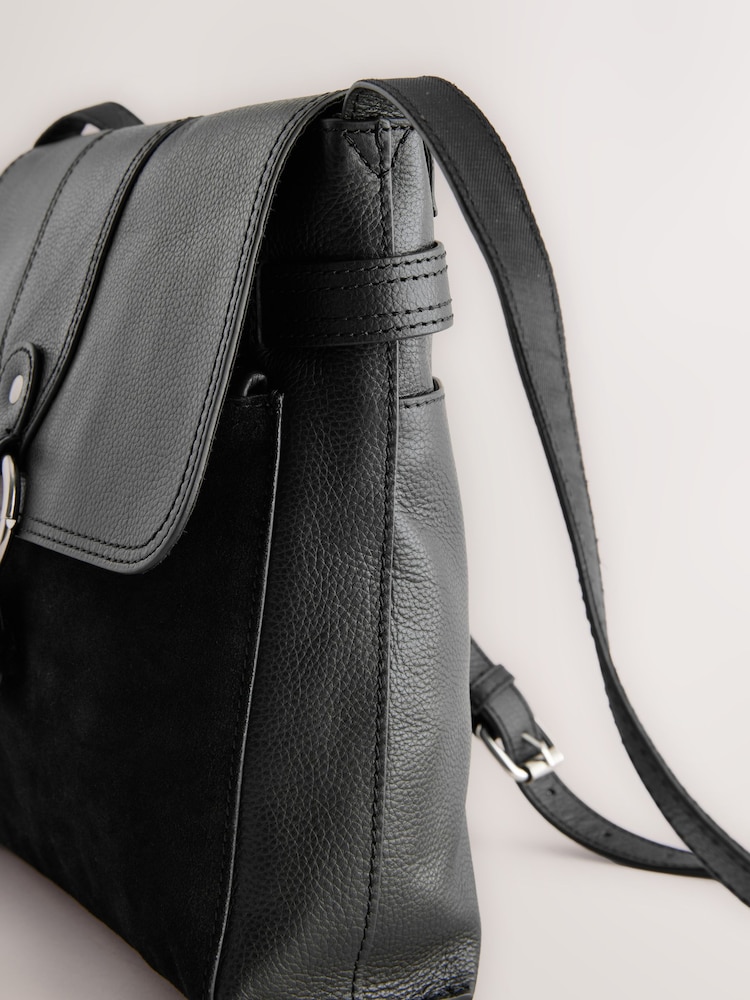 Black Leather Messenger Bag - Image 11 of 11