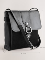 Black Leather Messenger Bag - Image 4 of 11