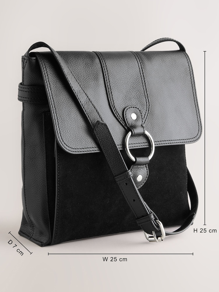 Buy Black Leather Pocket Messenger Bag from Next Philippines