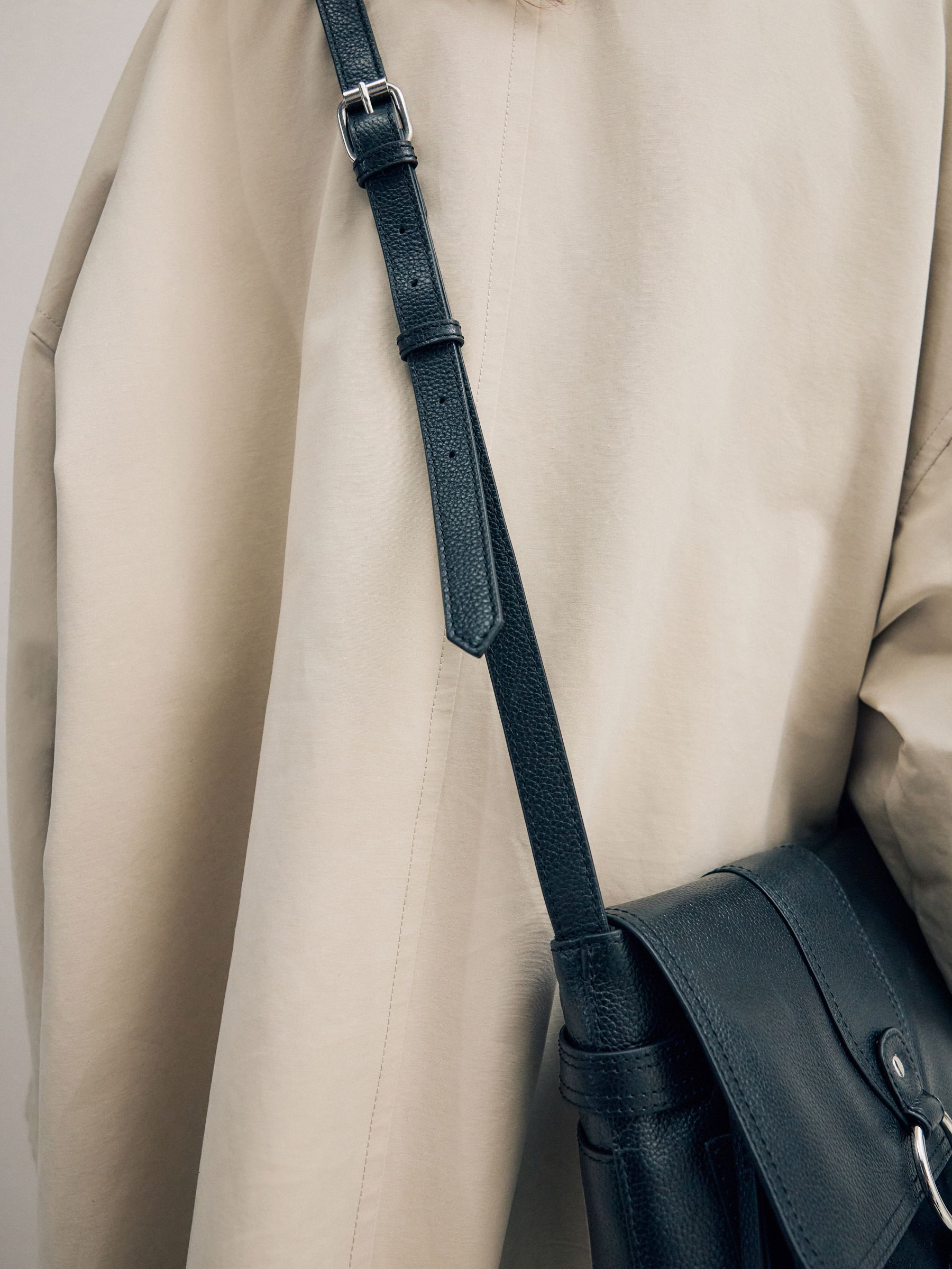 Black Leather Messenger Bag