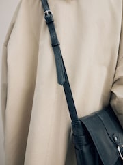 Black Leather Messenger Bag - Image 6 of 11