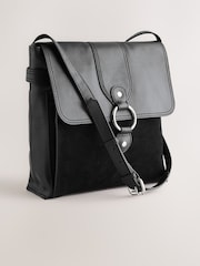 Black Leather Messenger Bag - Image 7 of 11