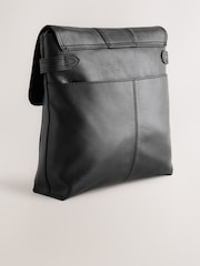 Black Leather Messenger Bag - Image 9 of 11