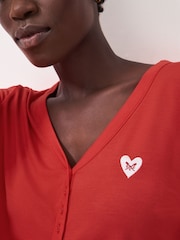 Crew Clothing Company Red Modal Patterned Pyjamas Set - Image 4 of 5