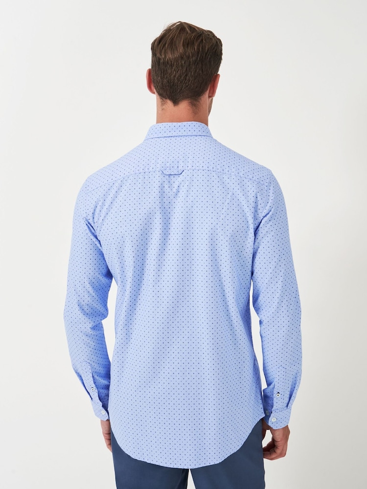 Crew Clothing Company White 100% Cotton Pinpoint Printed Oxford Shirt - Image 2 of 5