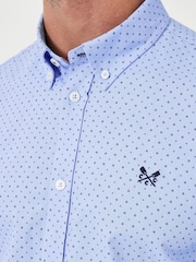 Crew Clothing Company White 100% Cotton Pinpoint Printed Oxford Shirt - Image 4 of 5